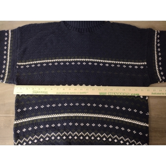 Liberty Sweaters Fair Isle Nordic pattern navy blue sweater - Picture 6 of 11
